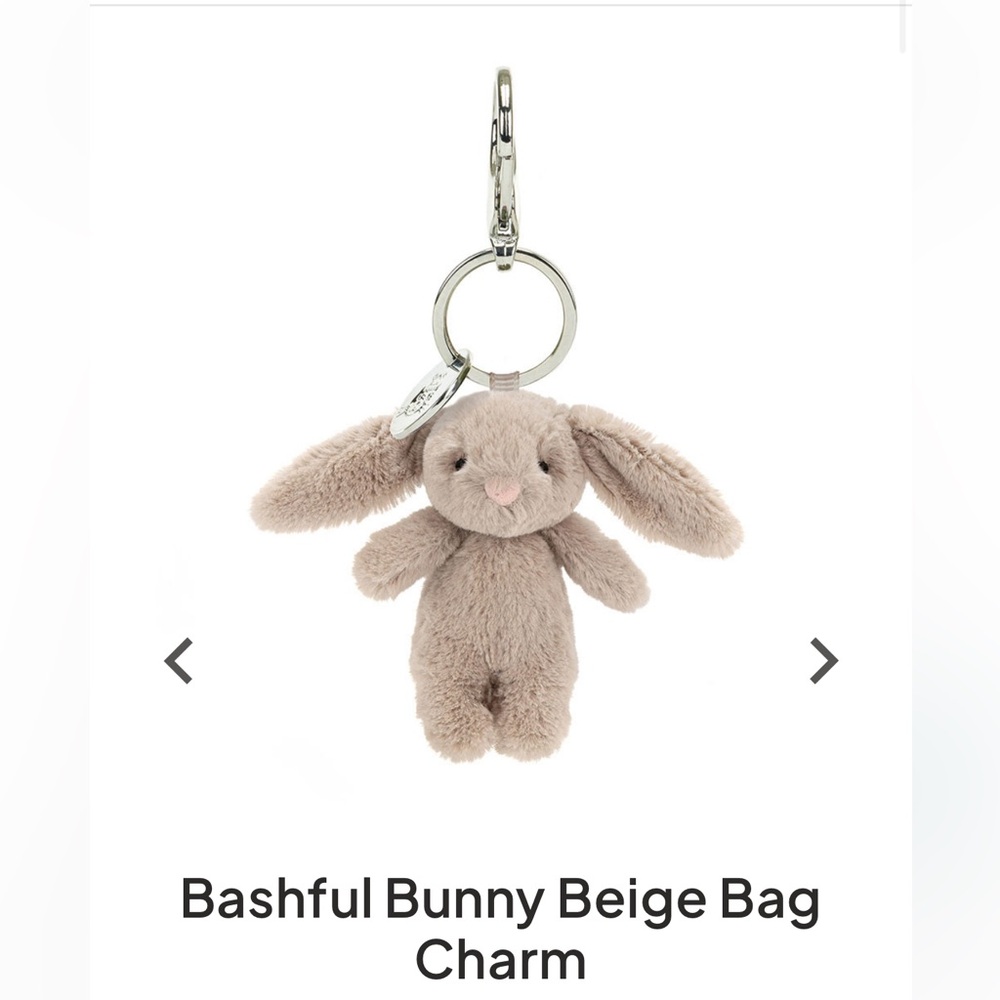 Jellycat Bashful Bunny Beige Bag Charm Authentic Retired, Rare to find